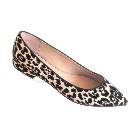 Designer Aldo Shimmer Animal Print Black /Silver Pointed Toe Flats Size  8.5 M - Picture 9 of 16